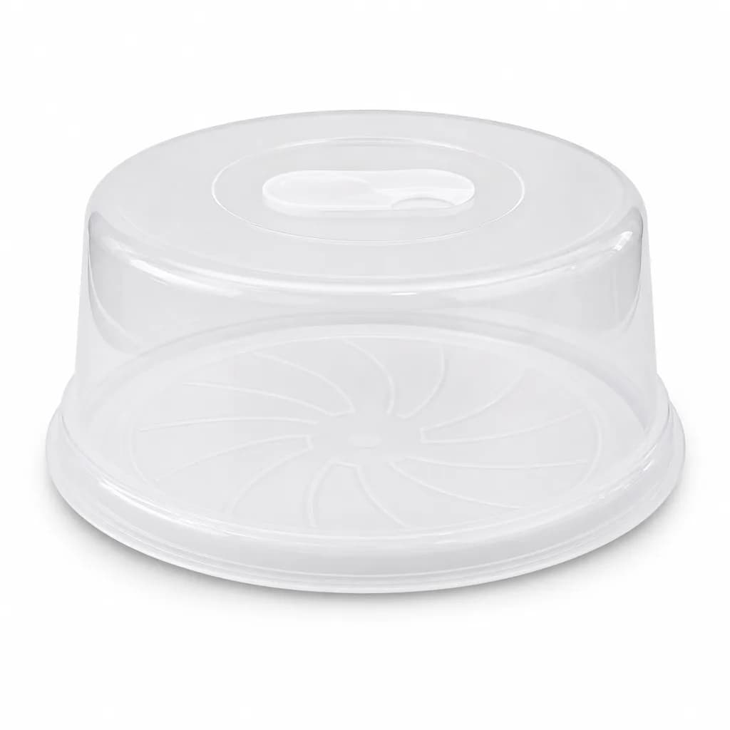 FITTO Clear Plastic Cake Cover with Round Base, 30 cm, 1 Piece