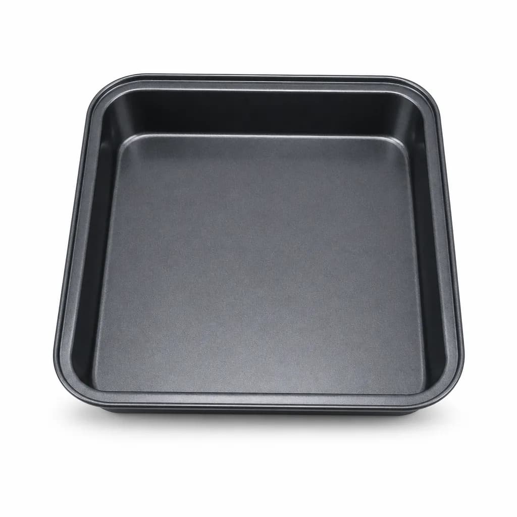 FITTO Square Cake Mold, Carbon Steel Non-Stick Bakeware, 27 cm, Black, 1 Piece