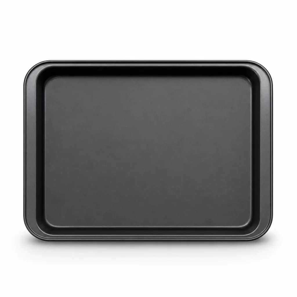 FITTO Black Rectangular Carbon Steel Non-Stick Baking Tray, 37 × 25 cm, 1 Piece