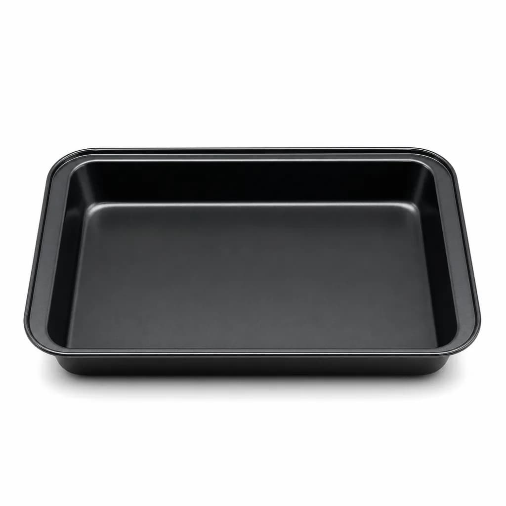 FITTO Black Rectangular Carbon Steel Non-Stick Cake Mold 37 × 25 × 5 cm, 1 Piece