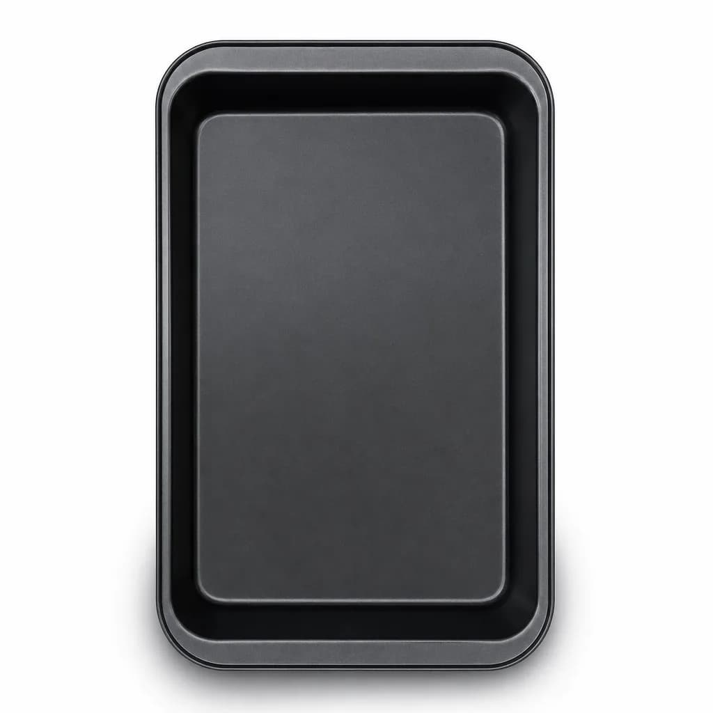 FITTO Non-Stick Cake Mold Carbon Steel Rectangular Baking Pan Black 42 x 29 x 5.2 cm 1 Piece