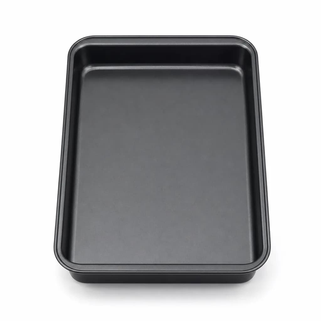 FITTO Rectangular Cake Baking Pan, Carbon Steel Non-Stick Cake Mold, 47 × 31 × 5.5 cm, Black, 1 Piece