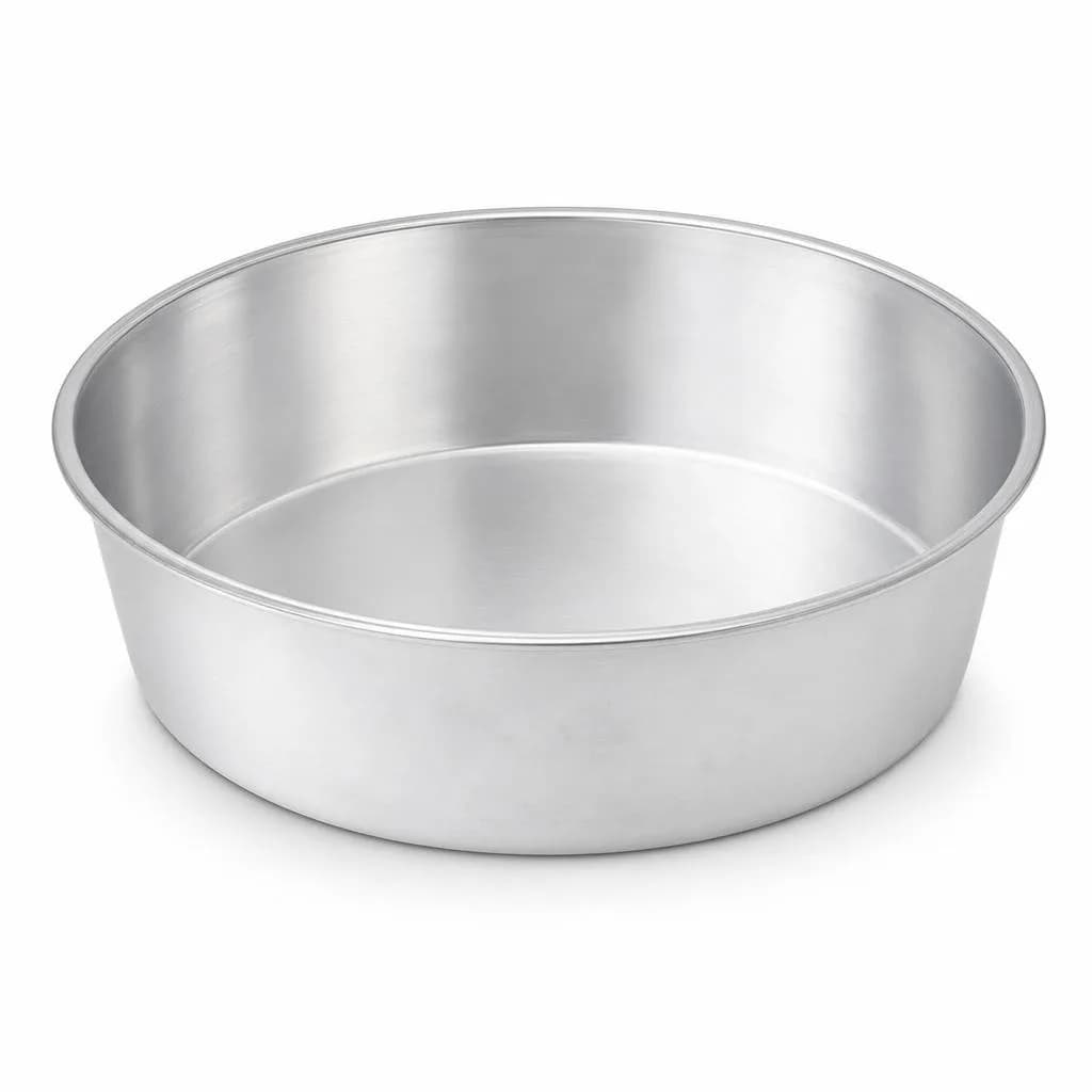 Aluminium Deep Round Cake Pan - Straight Sides, Silver, 26 cm