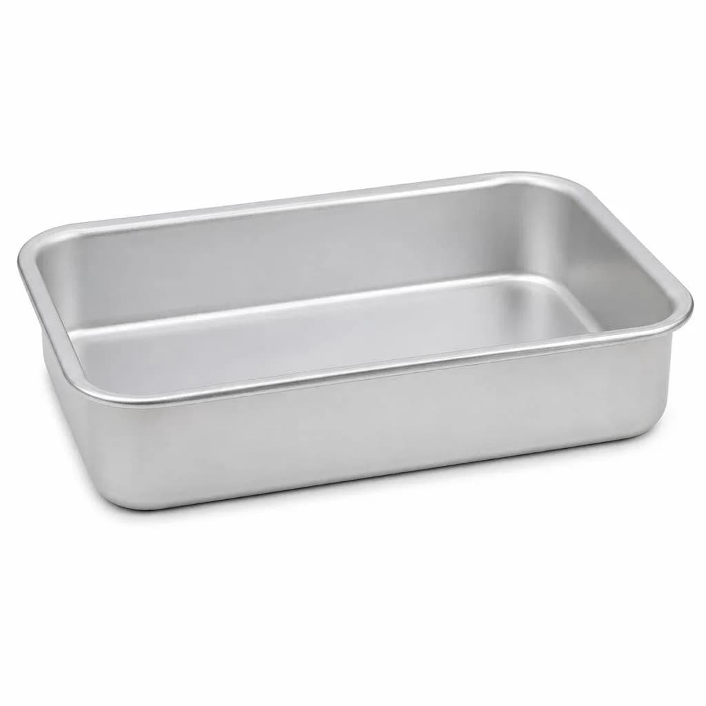 Aluminium Rectangular Cake Pan - Deep, for Loaf Cakes, Silver, Small