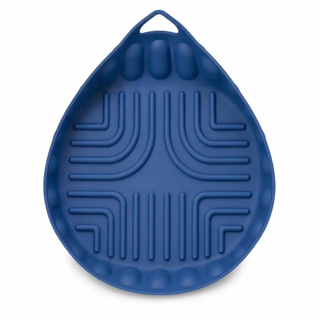 Silicone Teardrop Baking Tray - Ridged Base with Hanging Loop, Blue, 28 cm