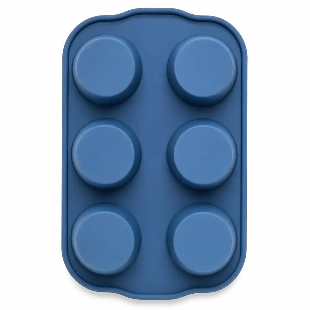 Silicone Muffin Tray - 6 Cup, Non-Stick, Blue