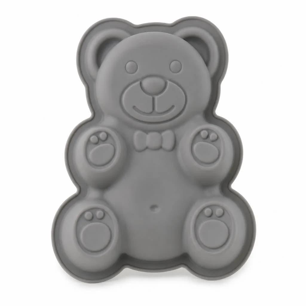 Silicone Bear Shaped Cake Mould - Single Cavity, Grey