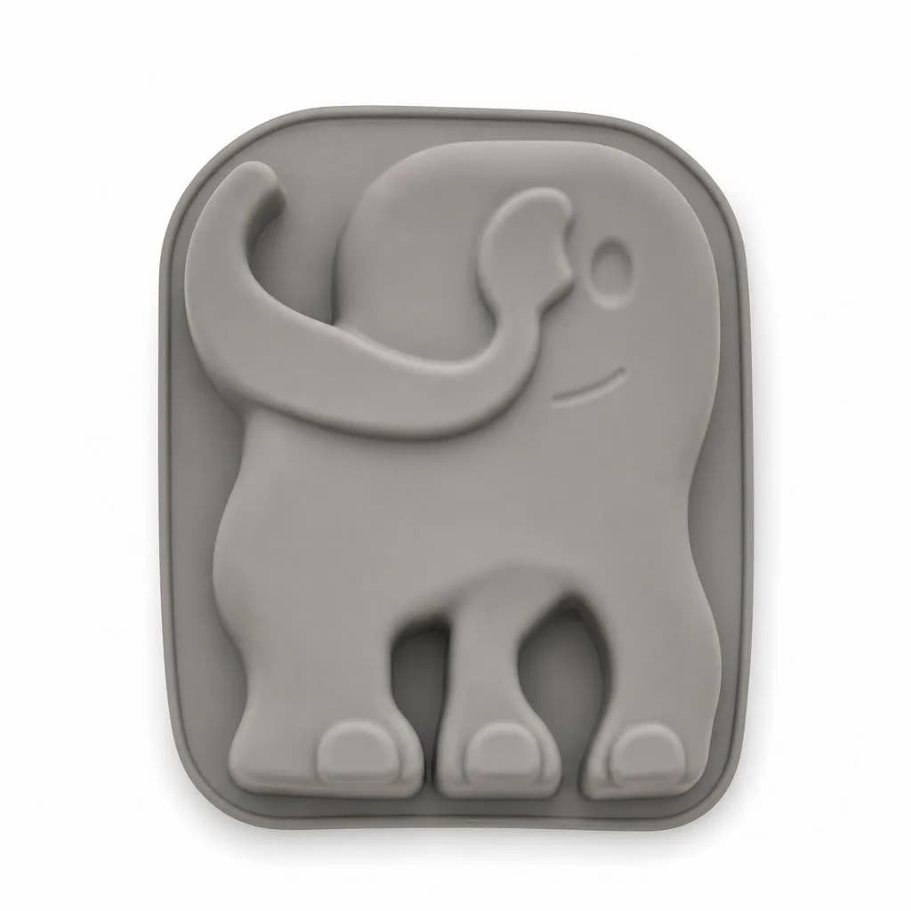 Silicone Elephant Shaped Cake Mould - Single Cavity, Grey