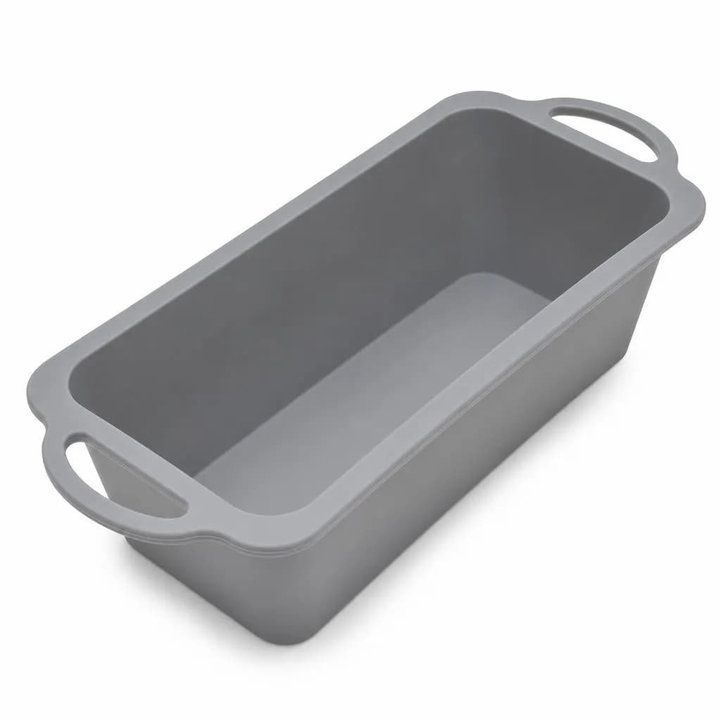 Silicone Loaf Cake Mould - With End Handles, Grey, 26 cm