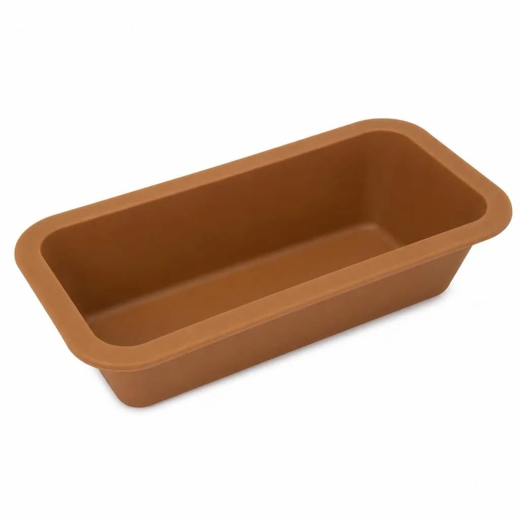 Silicone Loaf Pan - Rectangular, Reinforced Rim, Brown, 26 cm