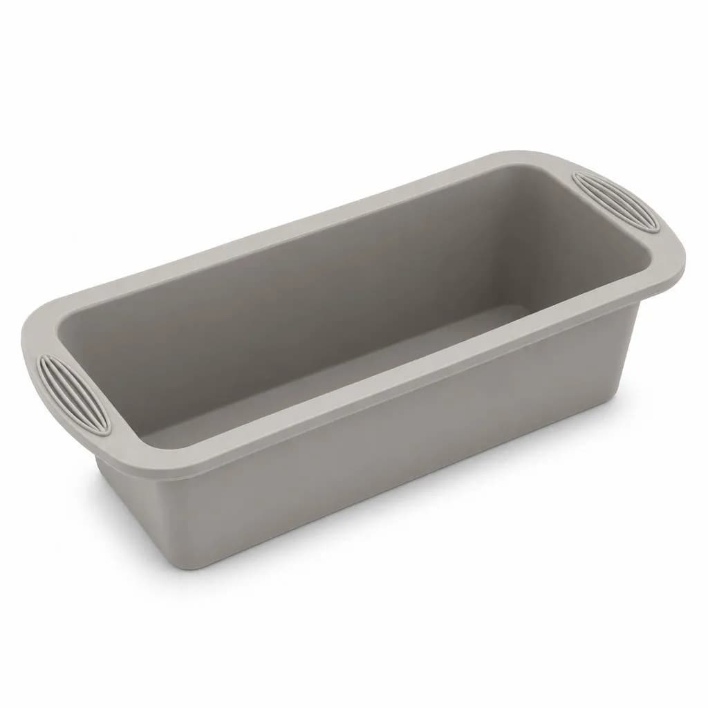 Silicone Loaf Pan - Rectangular, Reinforced Rim, Light Grey, 26 cm