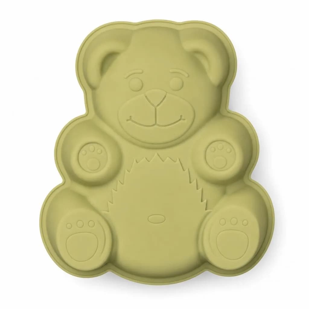 Silicone Bear Cake Mould - Teddy Bear Shape, Olive Green, 24 cm