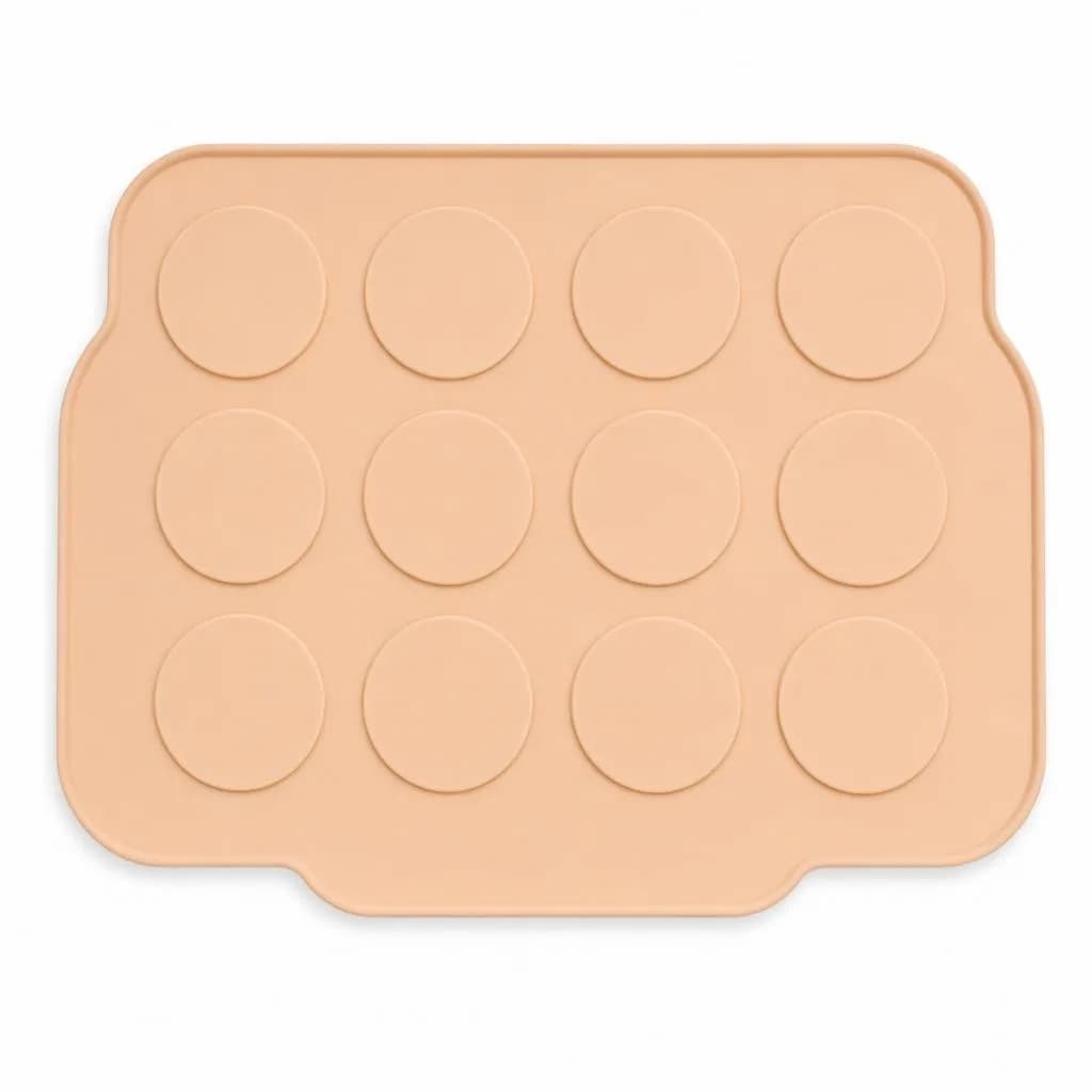 Silicone Macaron Baking Mat - 12 Round Impressions, Peach, 30 x 26 cm