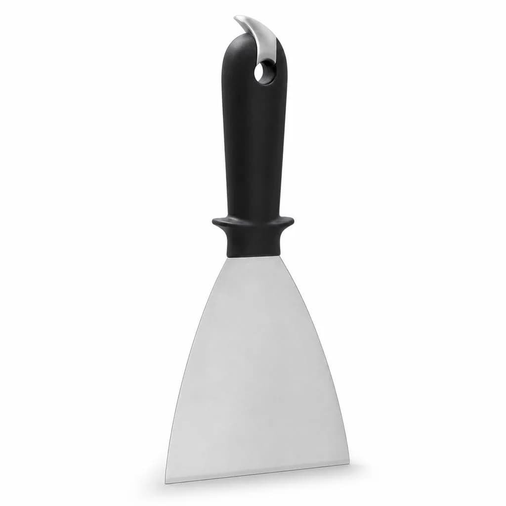Dough Scraper - Black Handle, Silver and Black, 22 x 10 x 3 cm