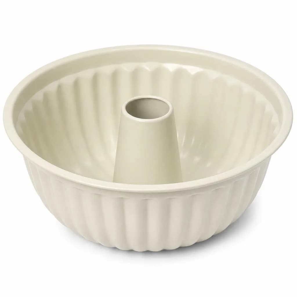 Non-Stick Large Fluted Ring Cake Mould - Carbon Steel, Off-White, 26 x 26 cm