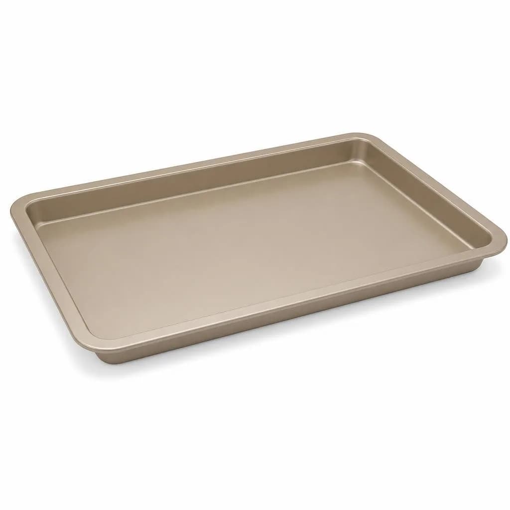 Non-Stick Large Rectangular Baking Tray - Carbon Steel, Beige, 42 x 29 cm