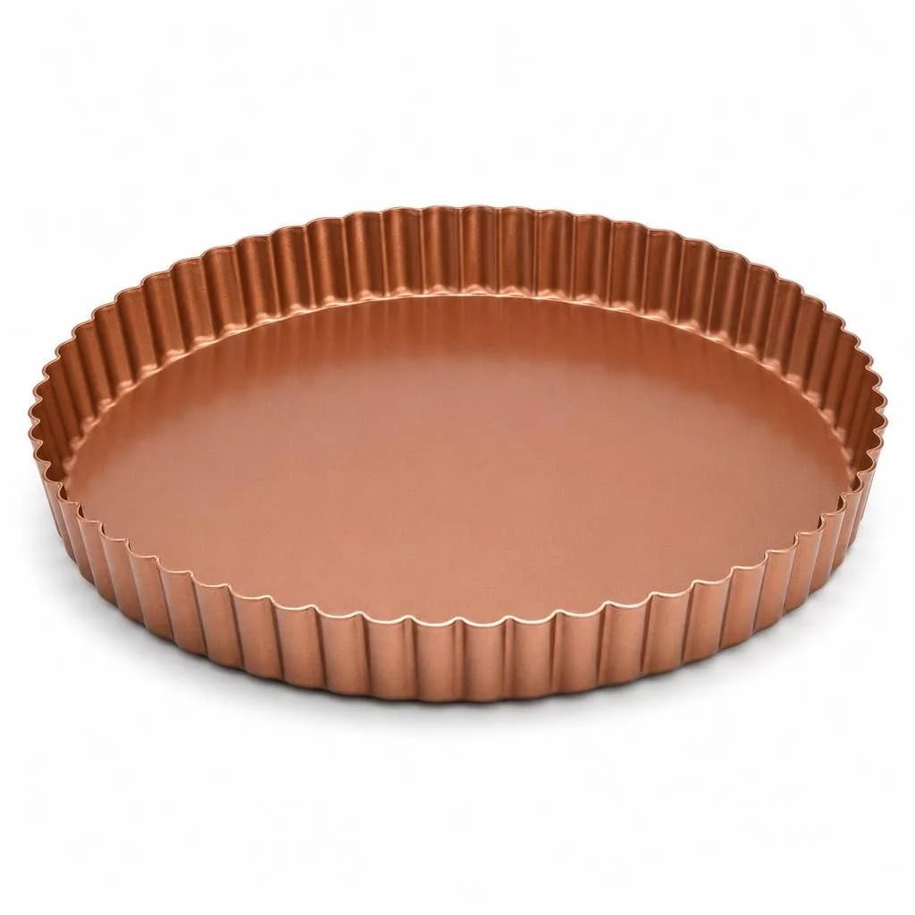 Non-Stick Fluted Tart Pan - Carbon Steel, Copper, 24 cm