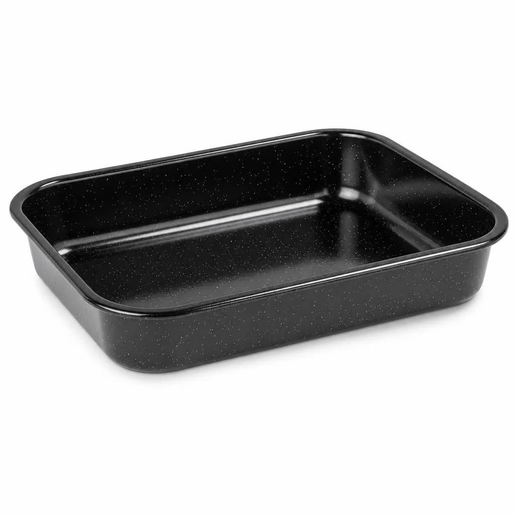 Deep Roasting Pan - Oven Roasting & Baking, Black Speckled, 35 x 25 cm