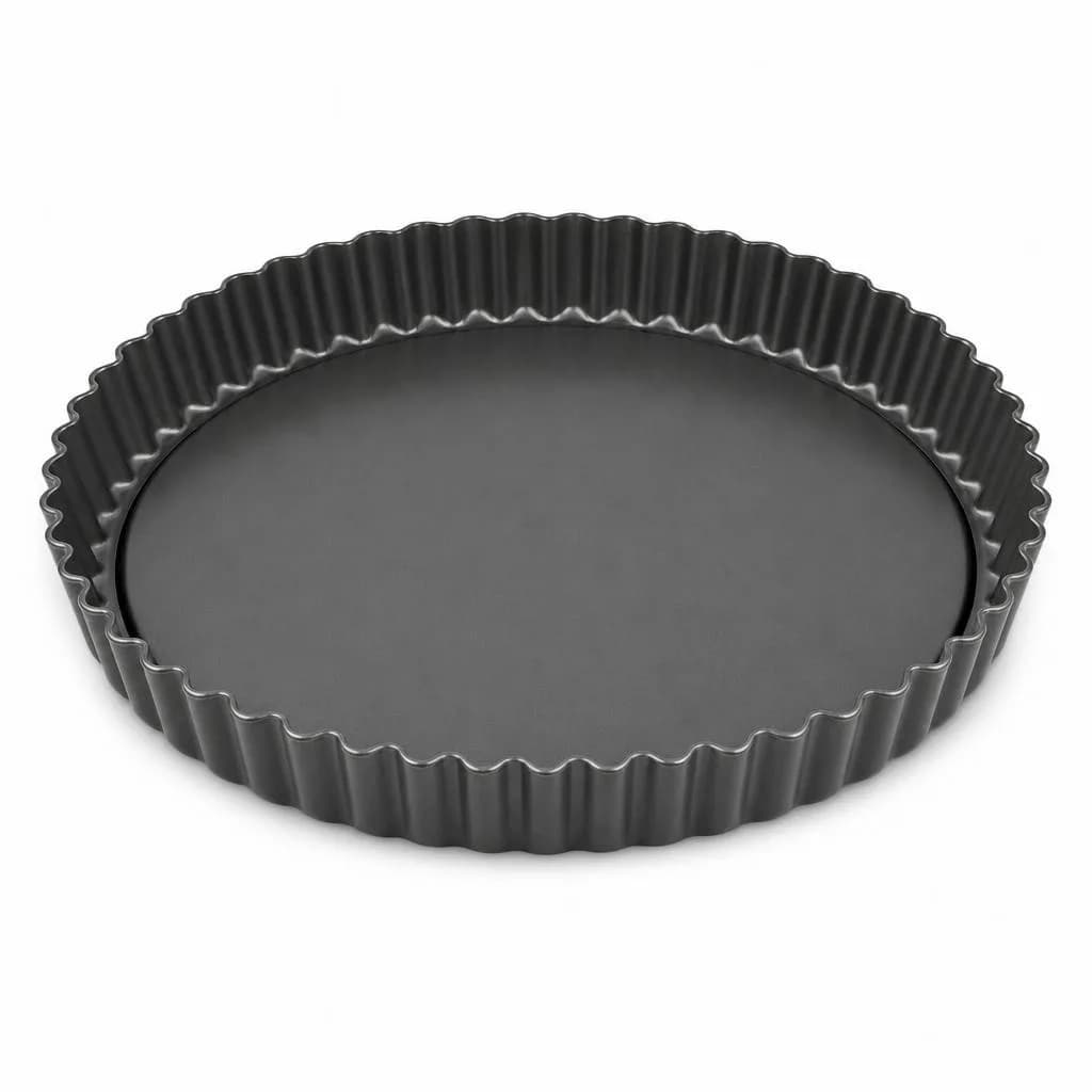 Non-Stick Fluted Tart Pan - Carbon Steel, Dark Grey, 26 cm