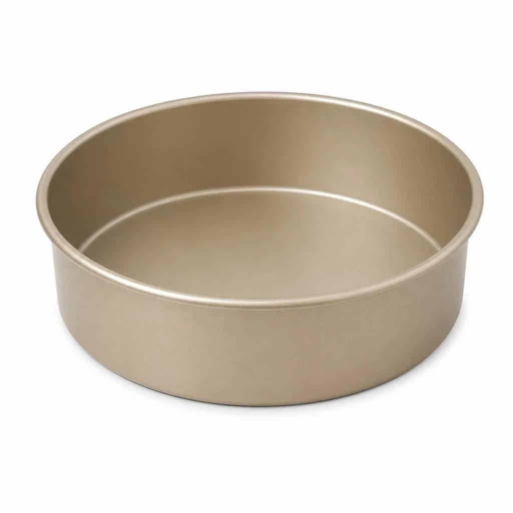 Round Cake Pan - Straight Sides, Rolled Rim, Gold, 24 x 24 cm