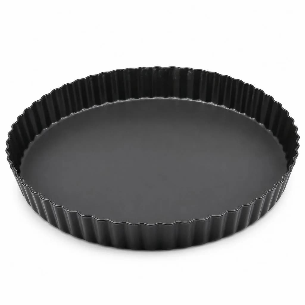 Non-Stick Fluted Tart Pan - Carbon Steel, Black, 24 x 24 cm