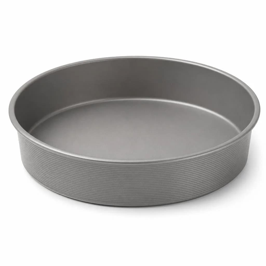 Round Baking Pan - Straight Sides for Sponge Cakes, Grey, 22 cm