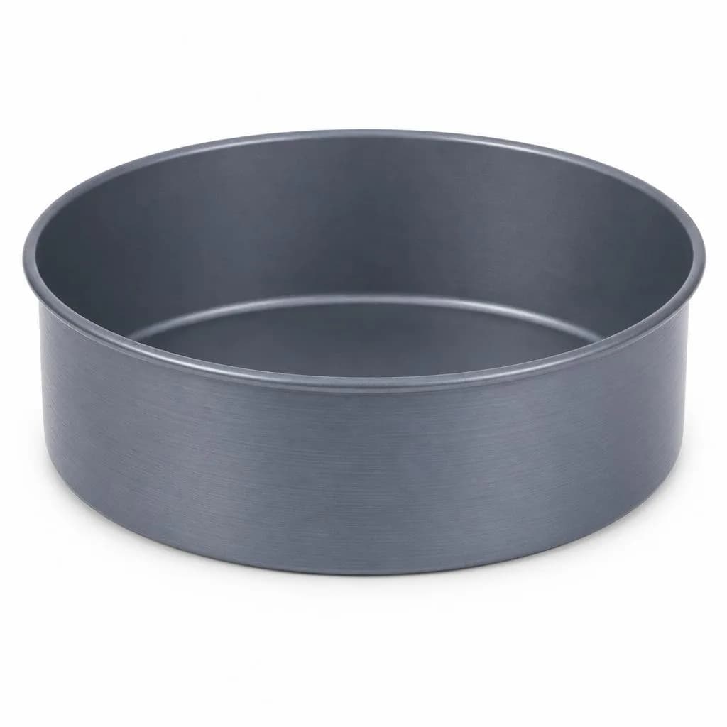 Round Baking Pan - Straight Sides for Cakes, Blue-Grey, 24 cm