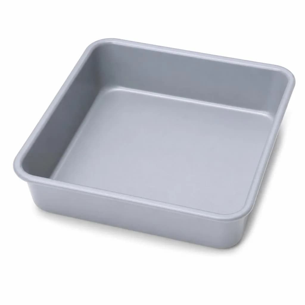 Square Baking Pan - For Brownies and Small Cakes, Light Blue-Grey, 22 cm