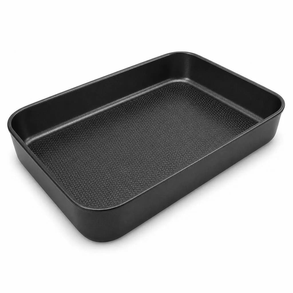 Rectangular Baking Pan - Textured Non-Stick Coated Finish, Black, 32 cm