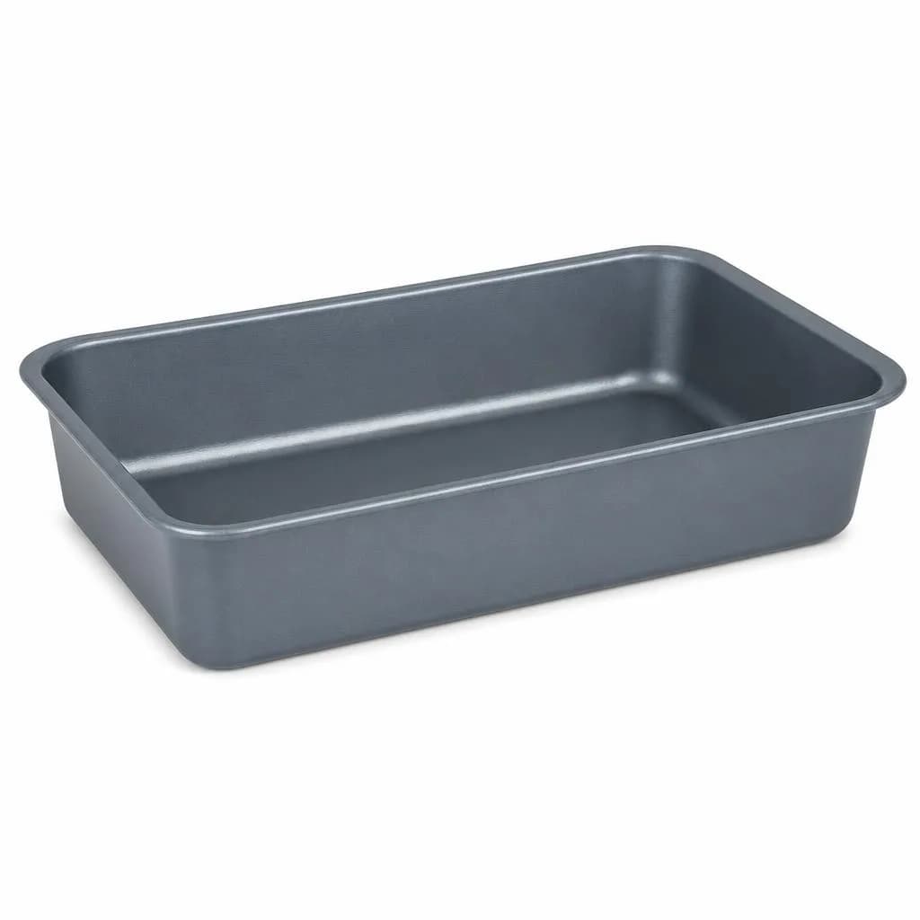 Deep Rectangular Baking Pan - For Layer Cakes and Roasting, Blue-Grey, 32 cm