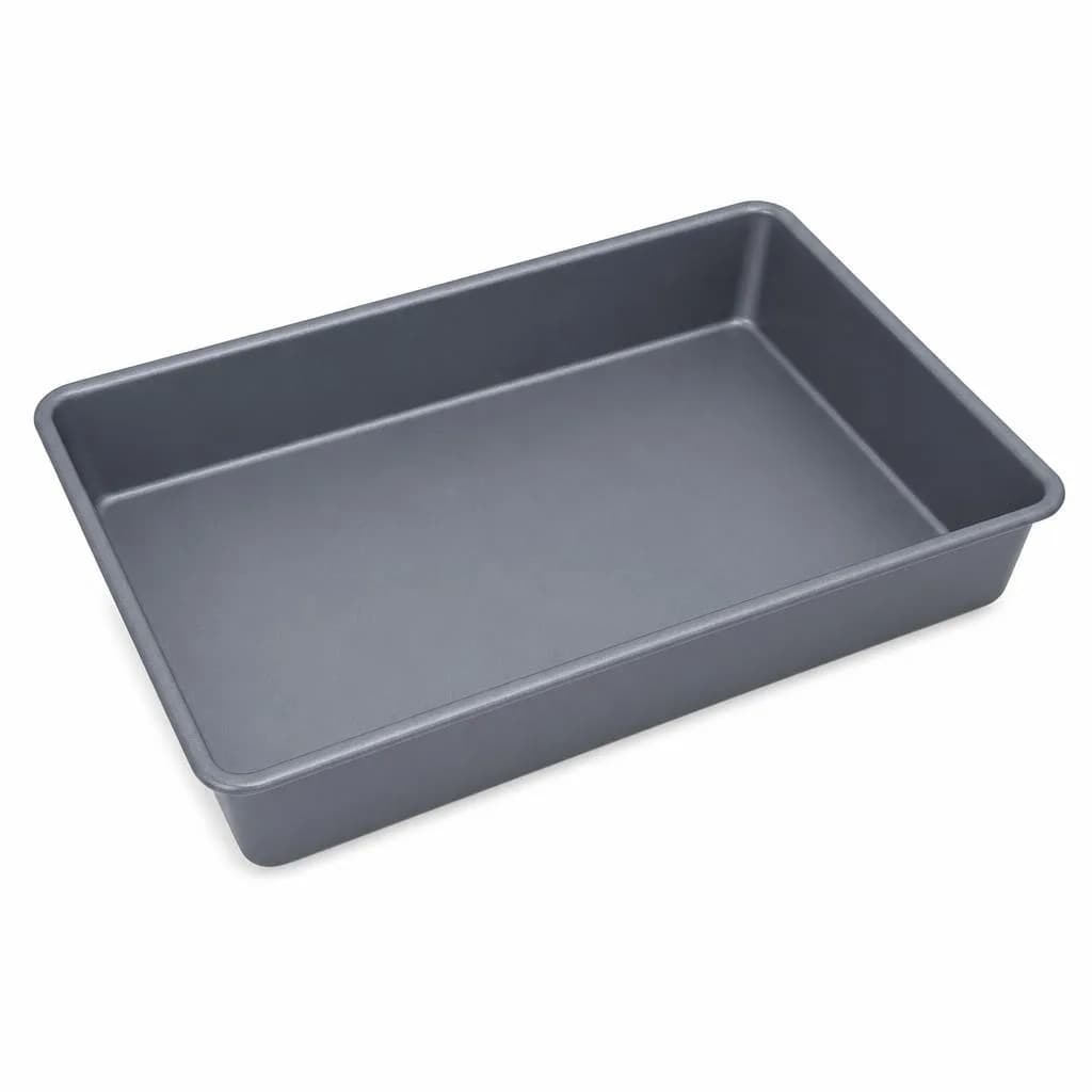 Rectangular Baking Pan - Straight Sides for Cakes, Blue-Grey, 30 cm