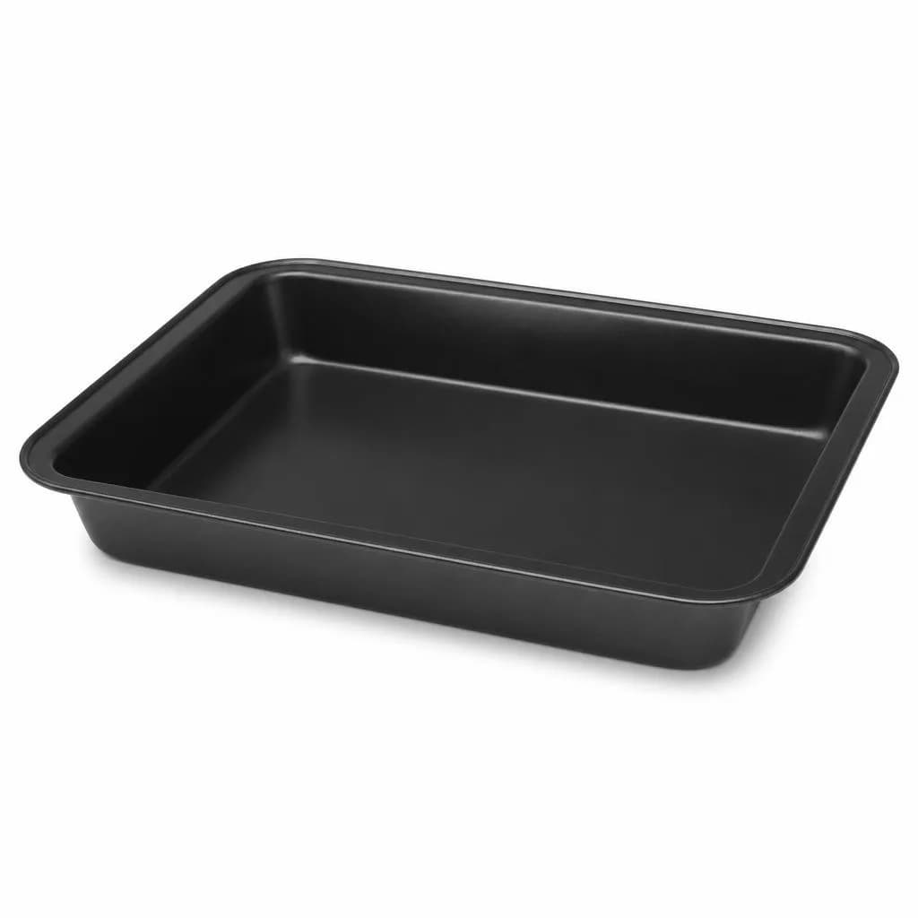 Deep Rectangular Baking Tin - Carbon Steel, Black, 32 cm