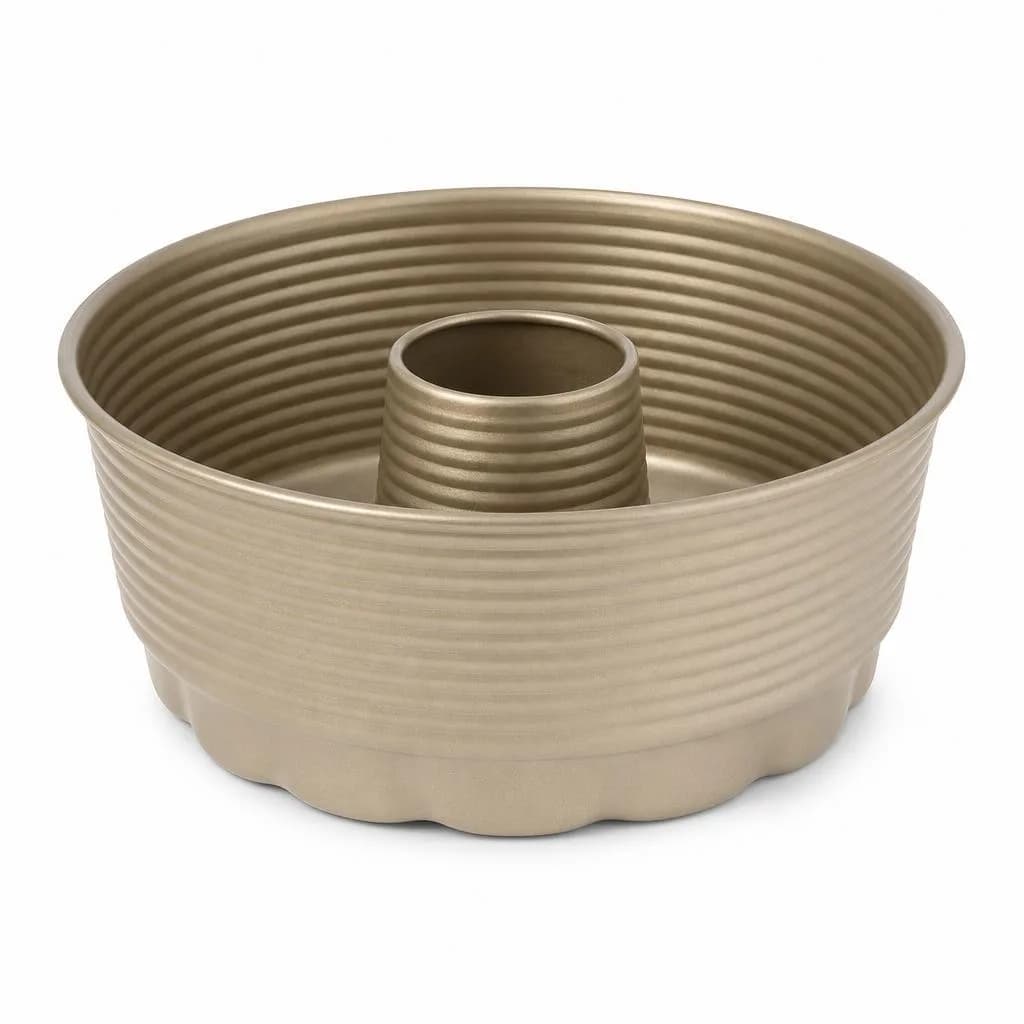Fluted Ring Cake Pan - Beige Gold Finish, 24 cm