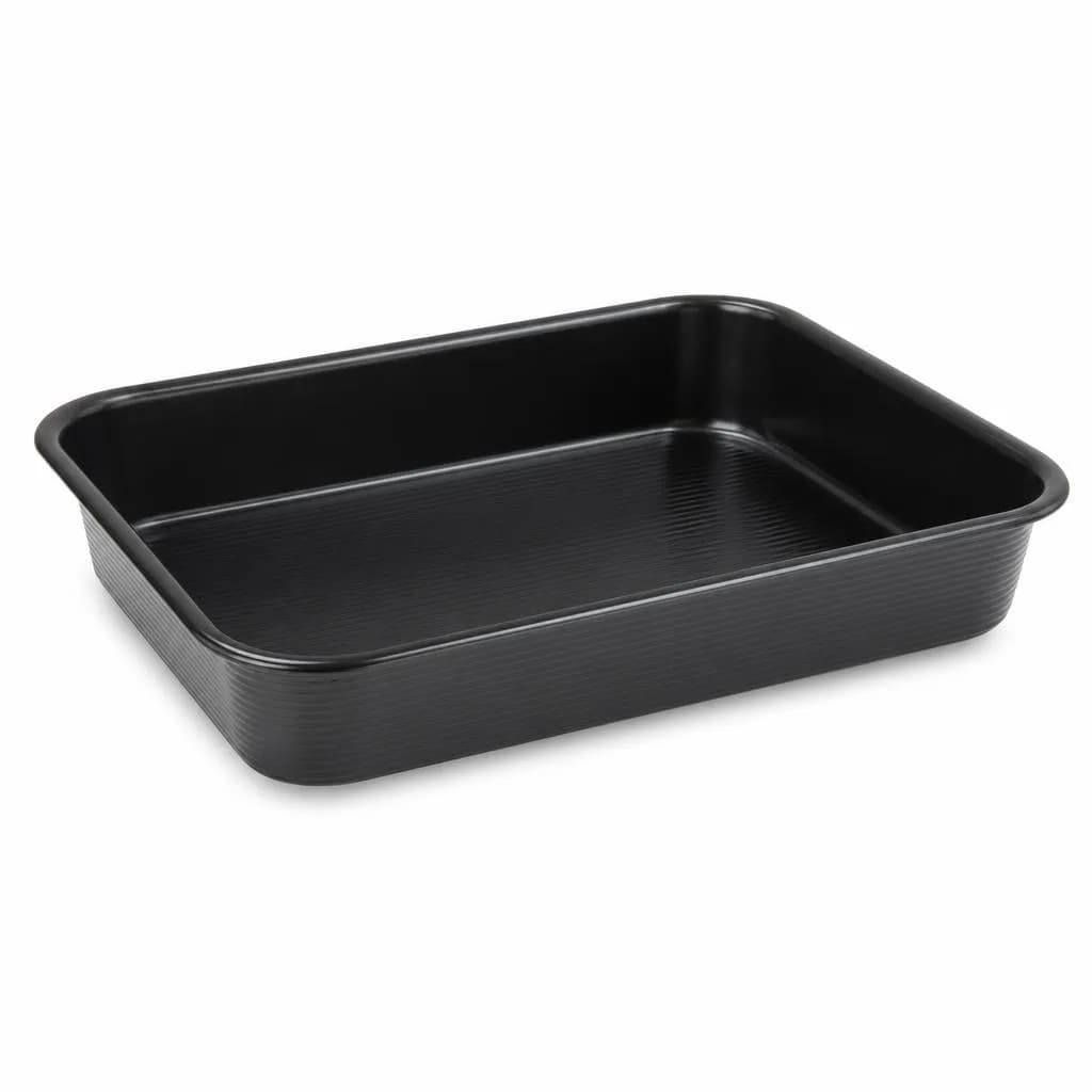 Large Deep Roasting Pan - Oven Roasting & Baking, Black, 38 x 27 cm