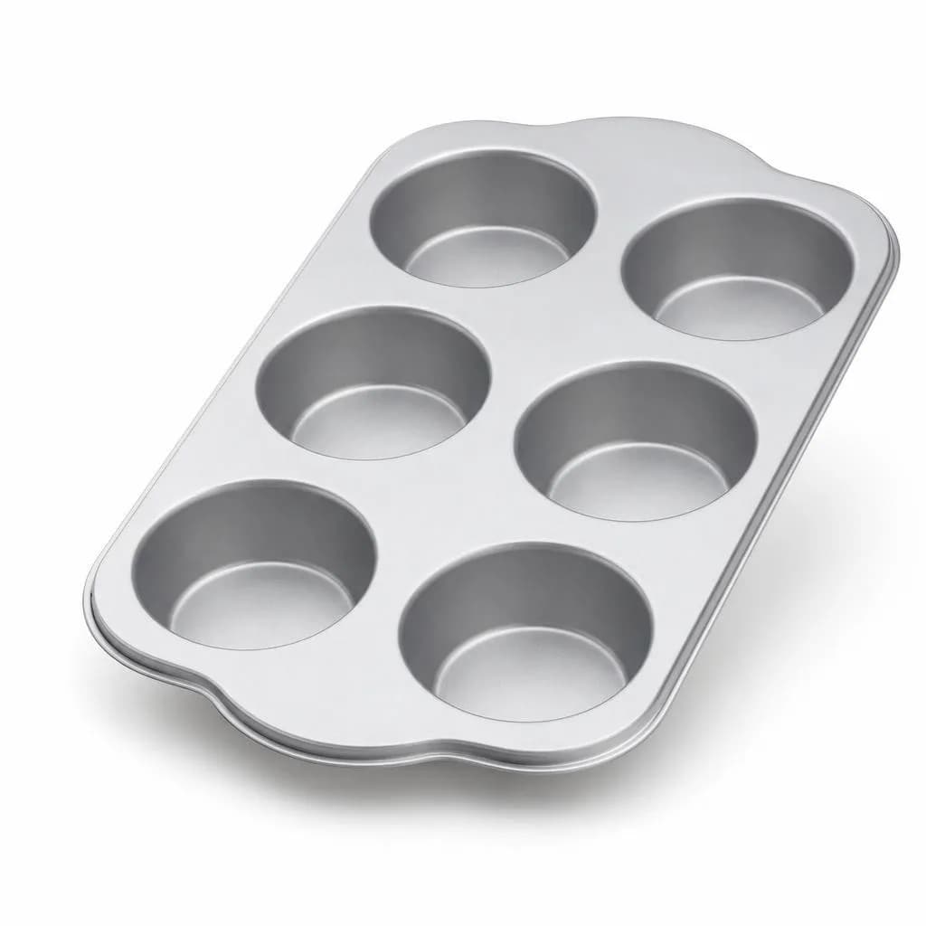 Muffin Tray - Round Cups, Silver, 27 cm