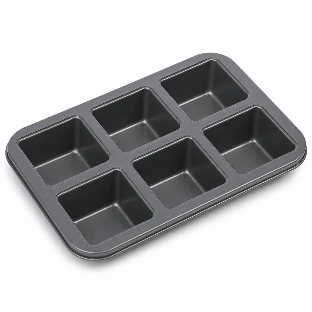 Muffin Tin - Square Cavities for Muffins and Mini Loaves, Dark Grey, 26 cm