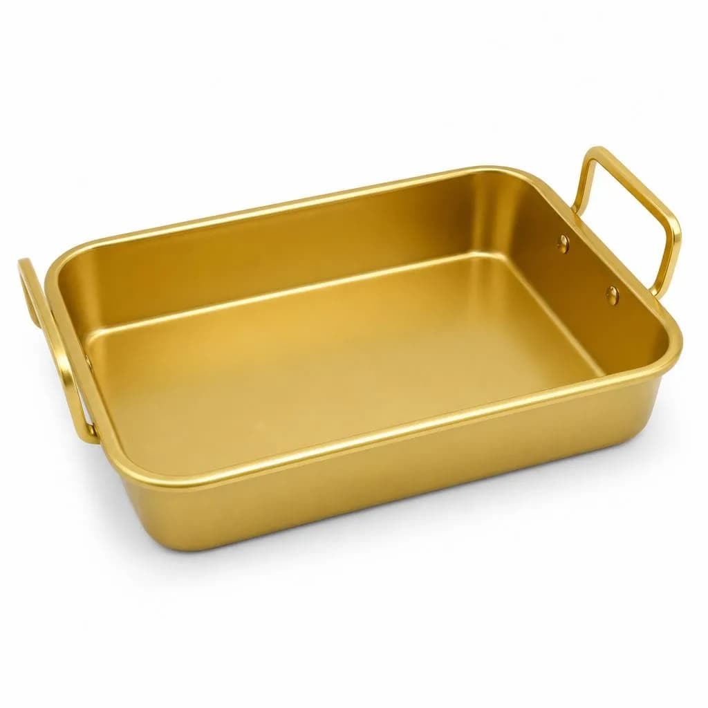 Baking Tray - Two Side Handles, Gold Finish, 30 cm