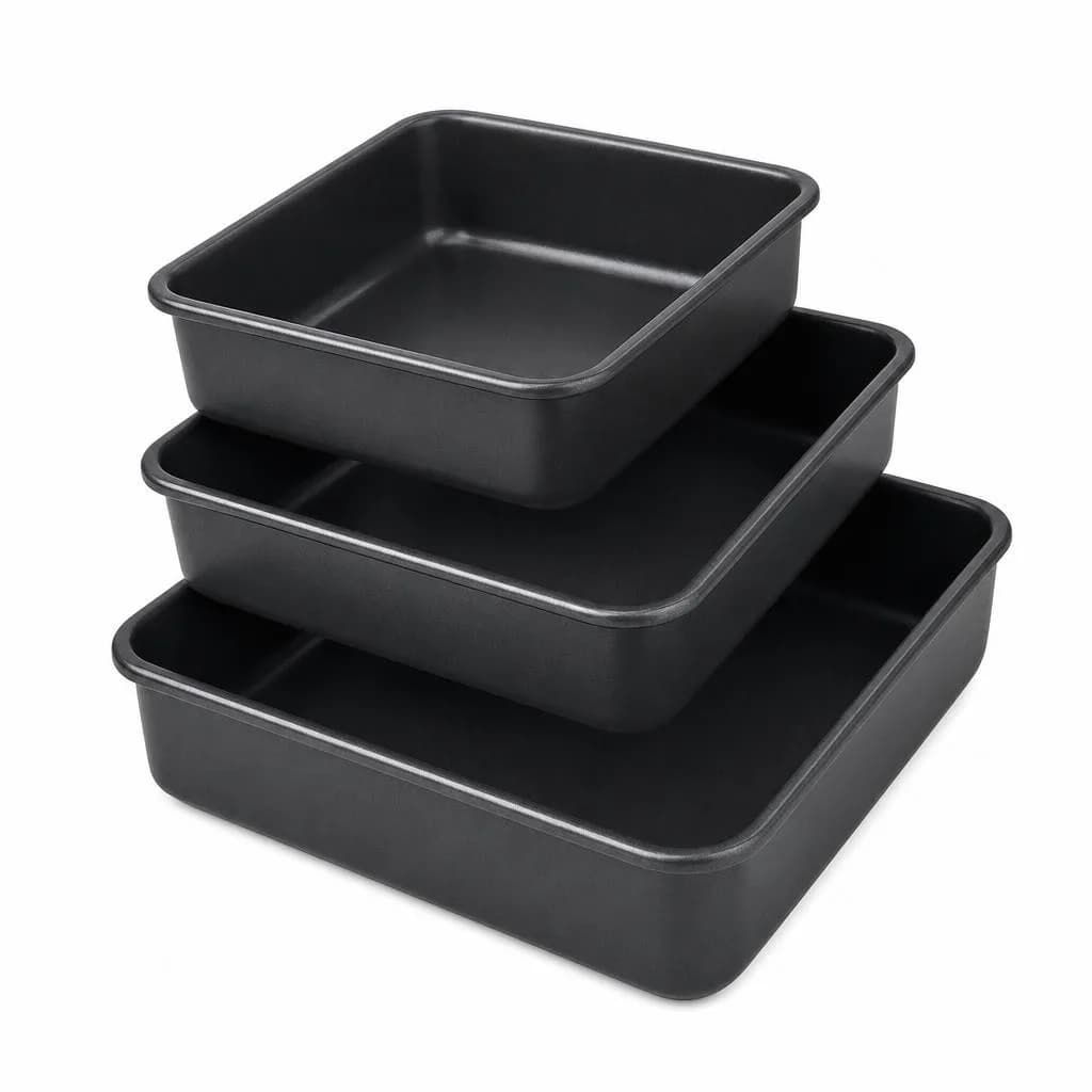 Mini Square Cake Mould Set - Nested Non-Stick, 10-14 cm, 3 Pieces