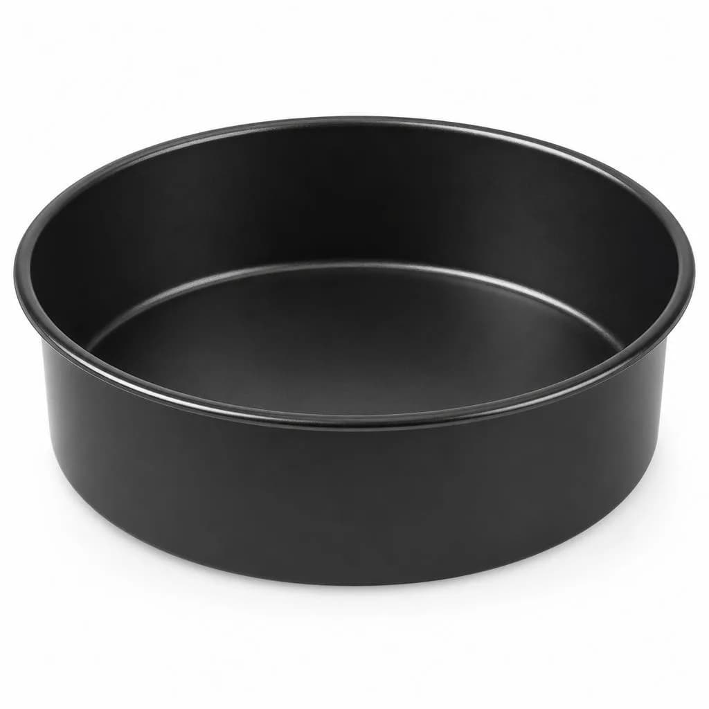 Deep Round Cake Pan - Non-Stick Coated, Black, 24 cm