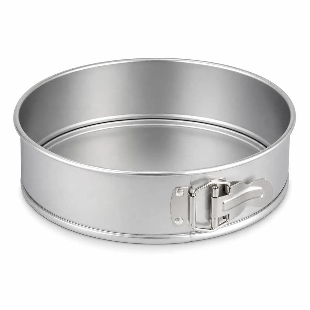 Round Springform Cake Pan - Side Clip Release, Silver, 24 cm