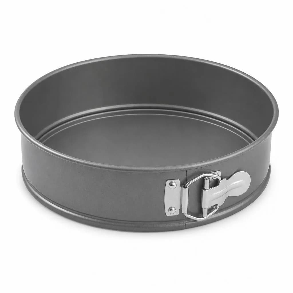 Round Springform Cake Pan - Locking Side Release, Non-Stick, Grey, 24 cm