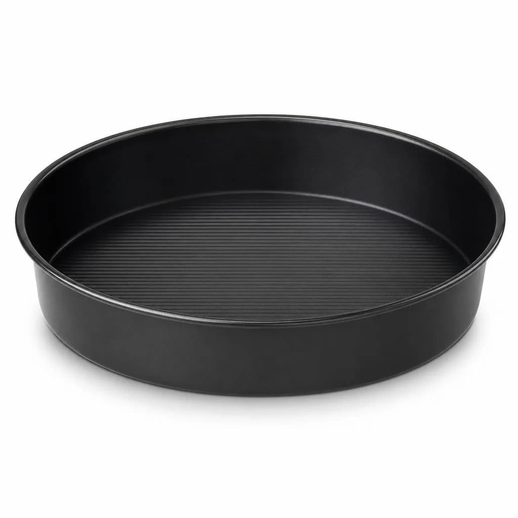 Round Cake Pan - Non-Stick, Straight Sides, Black, 24 cm
