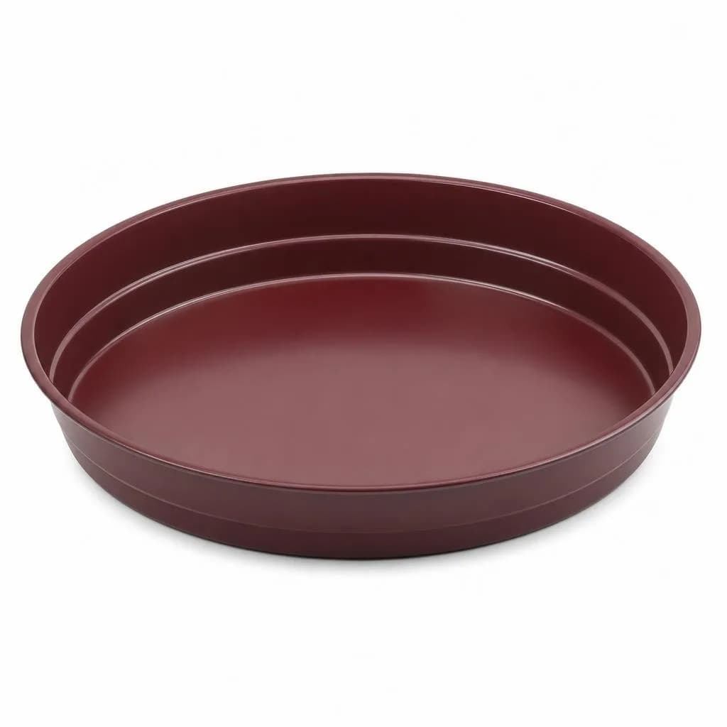 Round Baking Tray - Shallow Coated Pan, Maroon, 26 cm