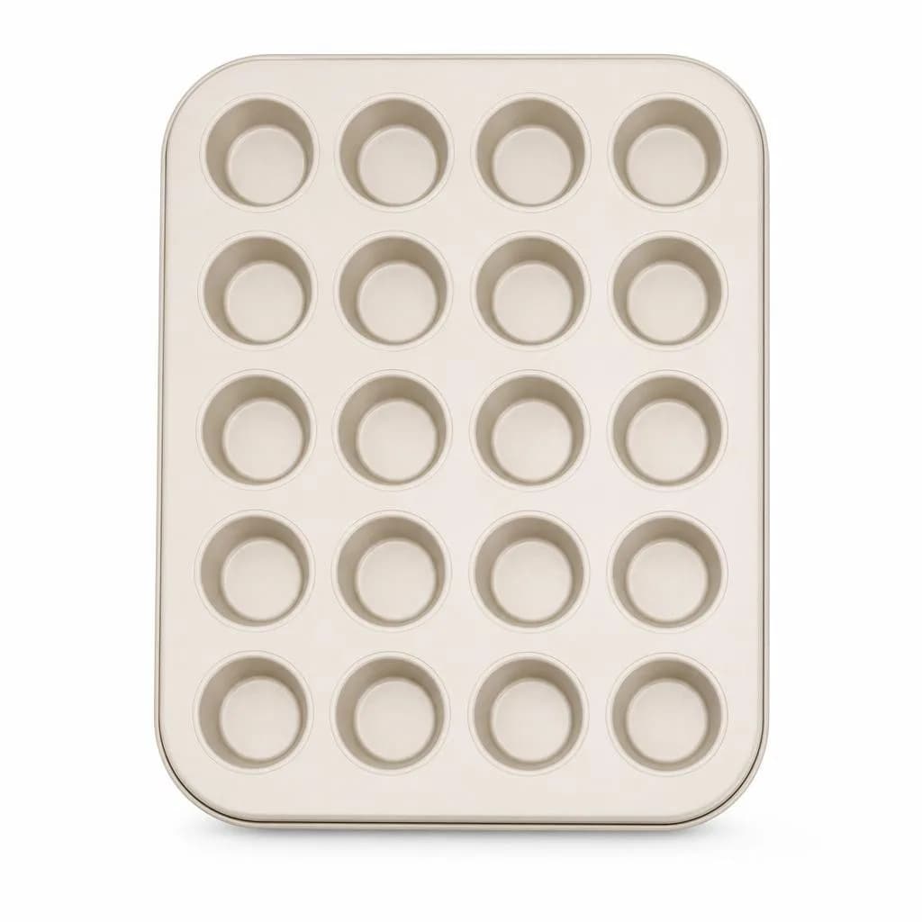 Mini Muffin Tray - 20 Cups, Non-Stick, Beige