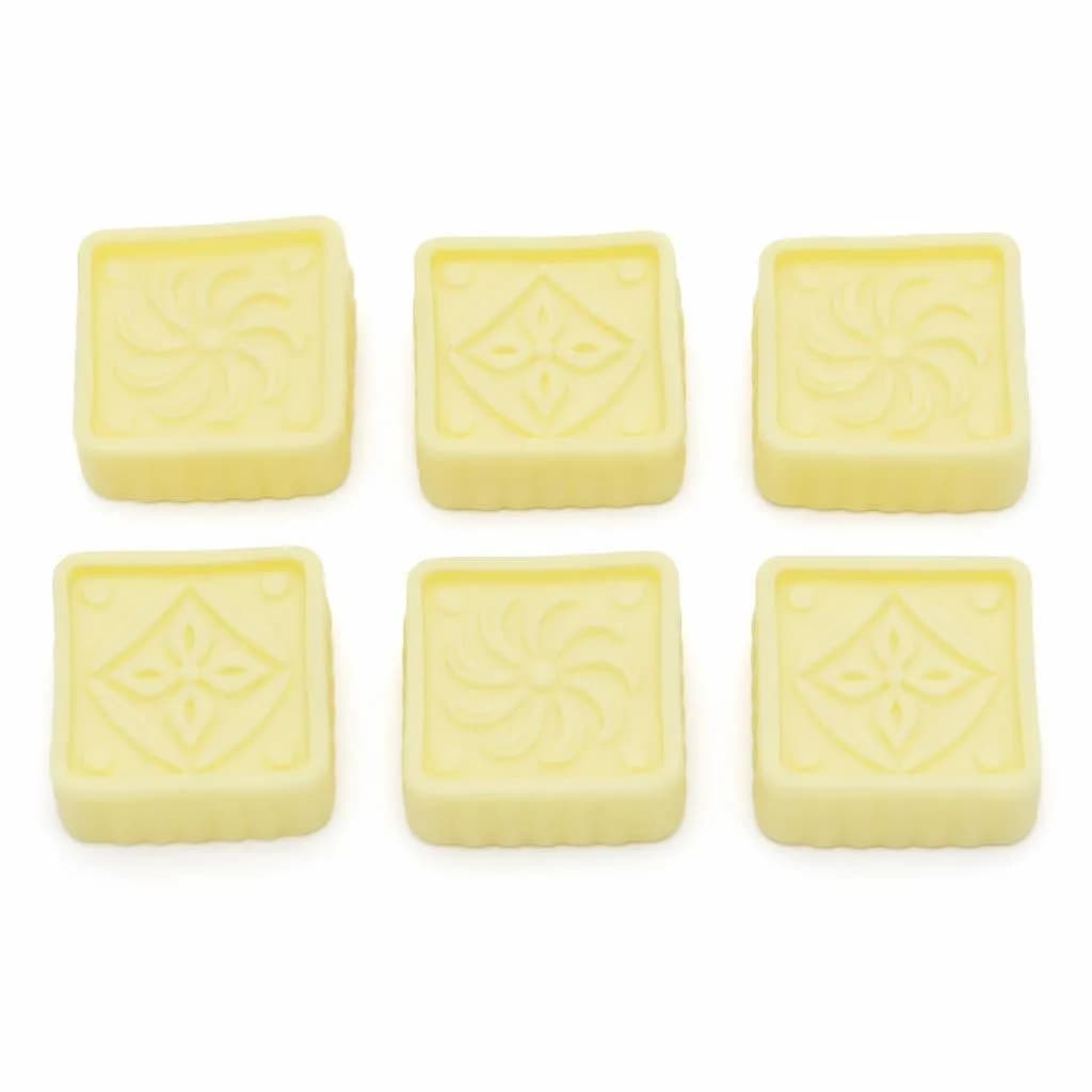 Square Silicone Moulds - Set of 6, Pale Yellow