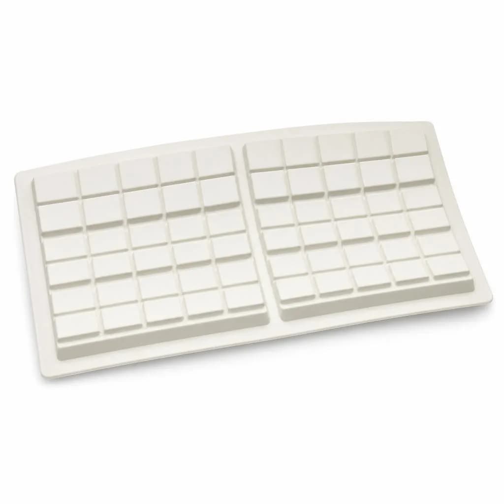 Silicone Chocolate and Ice Tray - Rectangular Cavities, White