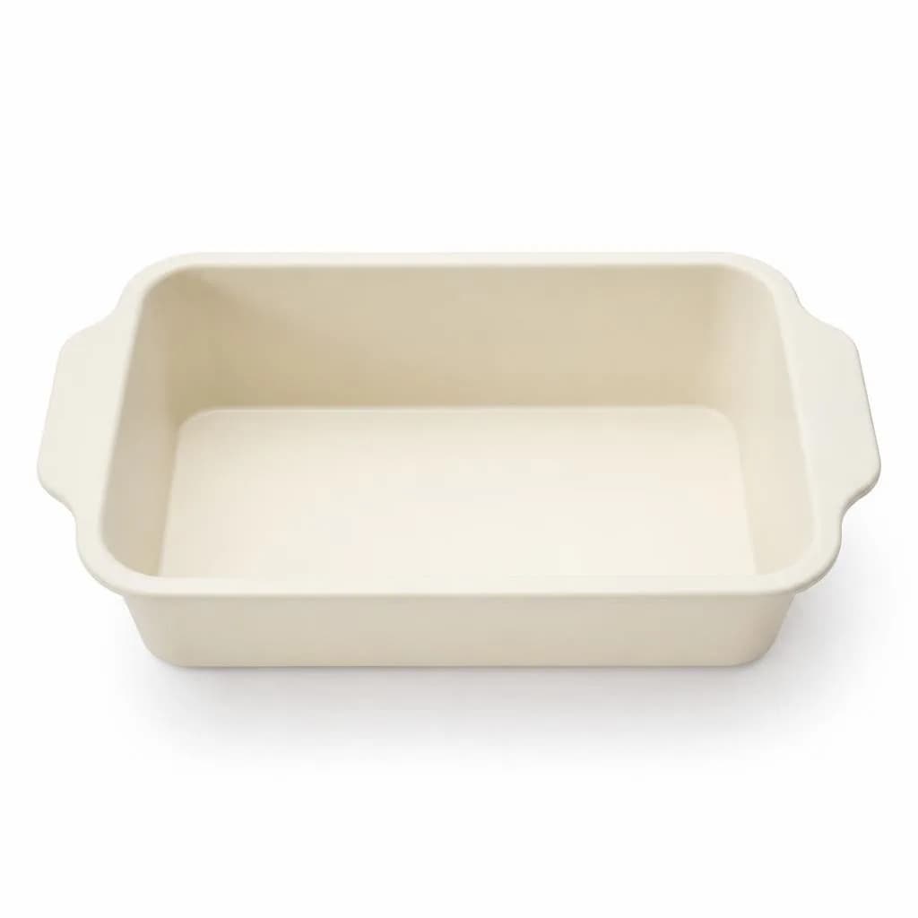 Silicone Rectangular Cake Mould - Side Handles, Cream, 28 cm