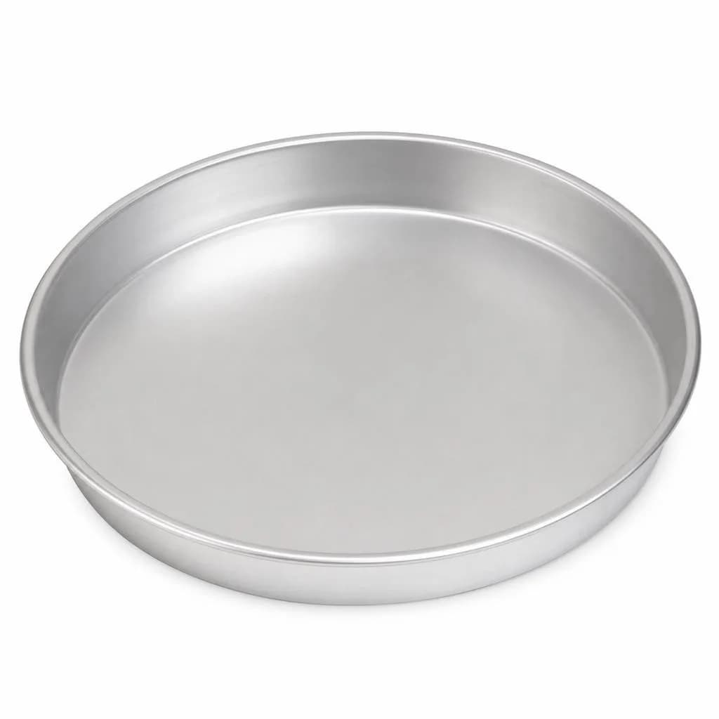 Round Aluminium Baking Pan - Lightweight, Rolled Rim, 26 cm