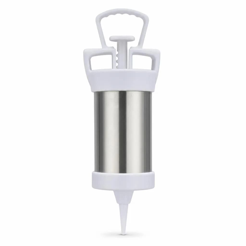Stainless Steel Icing Syringe Set with Nozzles - Cake Decorating Tool, White