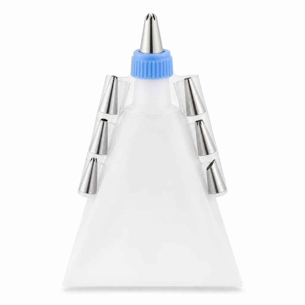 Piping Bag Set with Coupler and Stainless Steel Nozzles - Cake and Cupcake Decorating, White